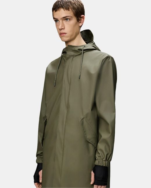 Rains Green Fishtail Parka