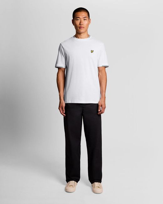 Lyle & Scott White Fine Tipped T-Shirt for men