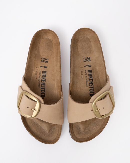 Birkenstock Brown Madrid Big Buckle Nubuck Leather Sandals