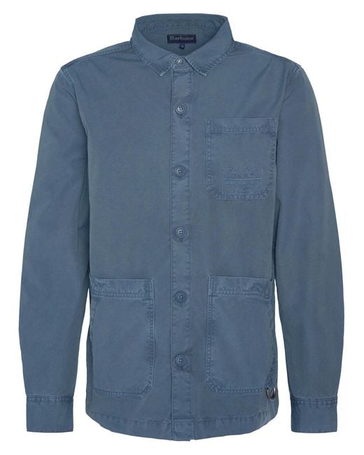 Barbour Blue Dewsbury Garment Dyed Overshirt for men