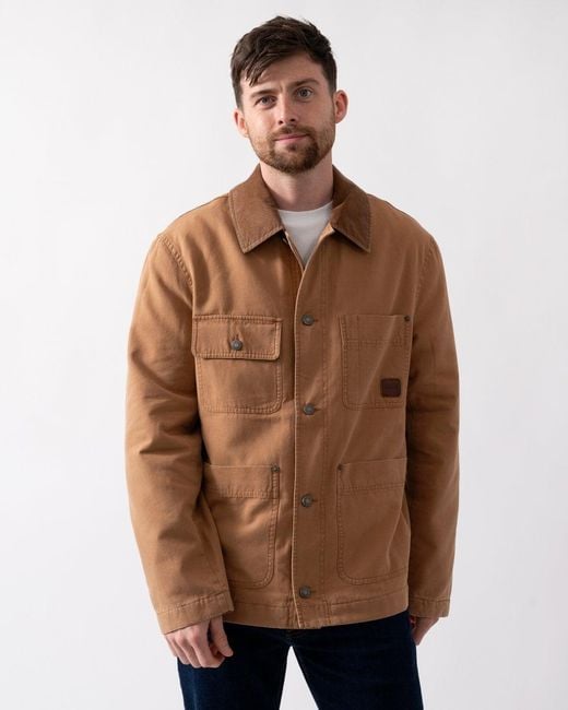 Gant Brown Cotton Work Jacket Size: L for men