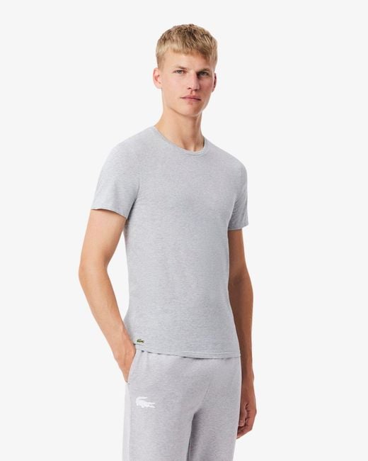 Lacoste White 3-Pack Plain T-Shirts for men