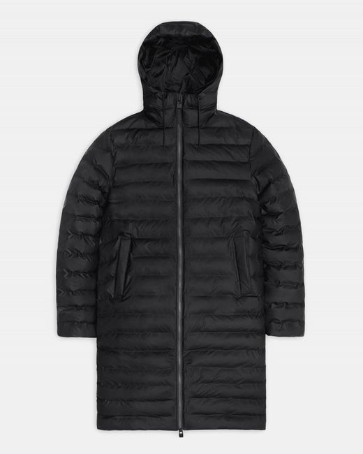 Rains Black Lohja Longer Puffer Jacket Colour: 01, Size: M