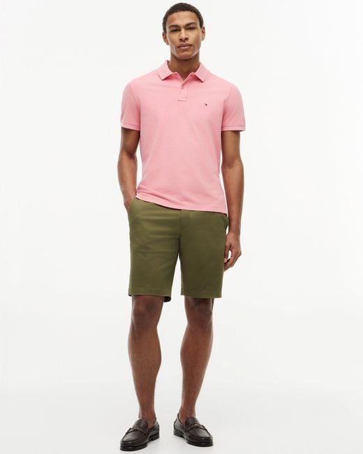 Tommy Hilfiger Pink Garment Dyed Regular Fit Polo for men