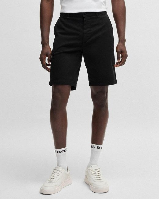 Boss Black Slim Fit Chino Shorts In Stretch Cotton Twill for men