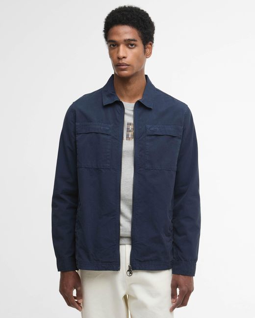 Barbour Blue Glendale Zipped Overshirt for men