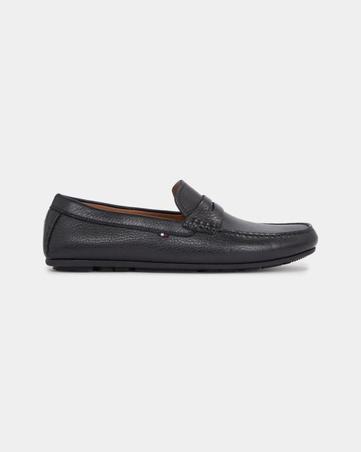 Tommy Hilfiger Black Casual Hilfiger Leather Driving Shoes for men