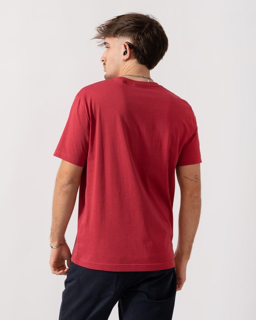 Gant Red Regular Fit Short Sleeve Shield Logo T-Shirt for men