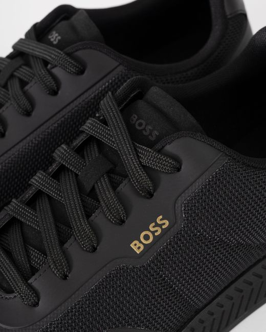 Boss Black Ttnm Mesh Trainers With Smooth Trims for men