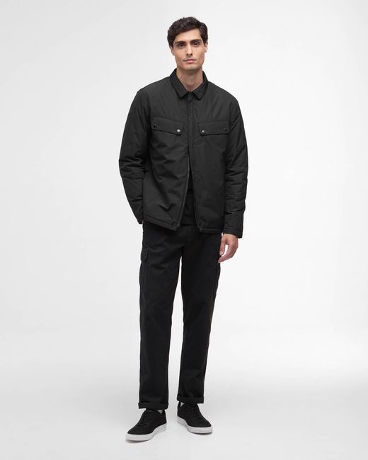 Barbour Black Padded Ariel Shirt Jacket for men