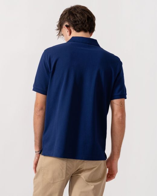 Gant Blue Regular Fit Short Sleeve Shield Logo Pique Polo for men