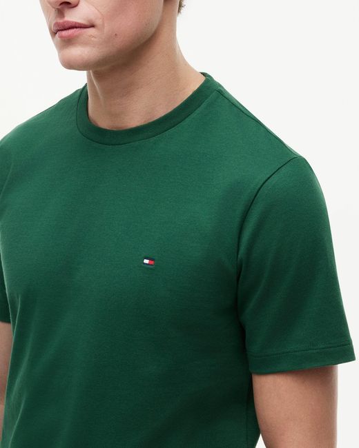 Tommy Hilfiger Green Essential Seasonal Regular Fit Solid T-Shirt for men