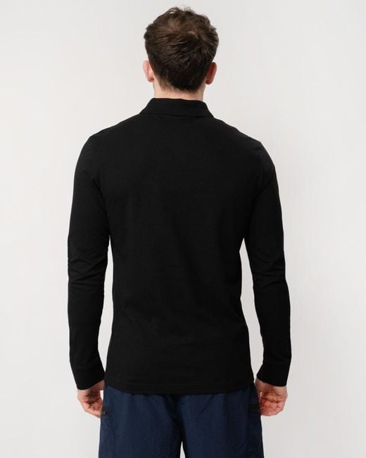 Boss Black Passerby Long Sleeve Stretch-cotton Polo Shirt With Logo Patch Nos for men