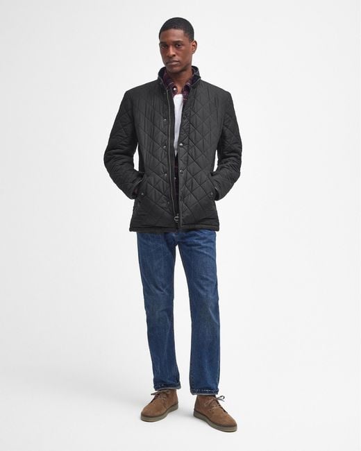Barbour Gray Powell Quilted Jacket for men