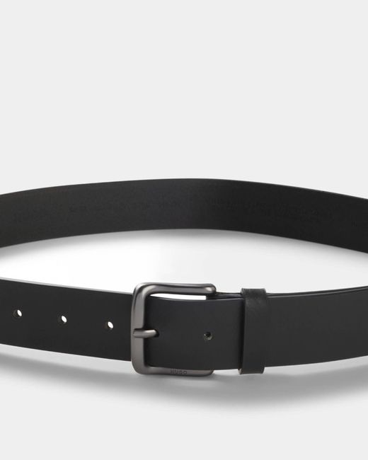 HUGO Black Geffrey Italian-Made Belt for men