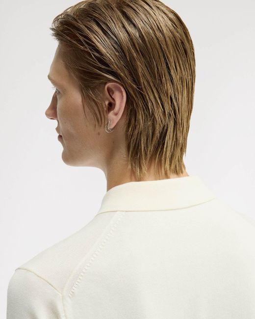 Fred Perry White Cotton Knitted Shirt for men