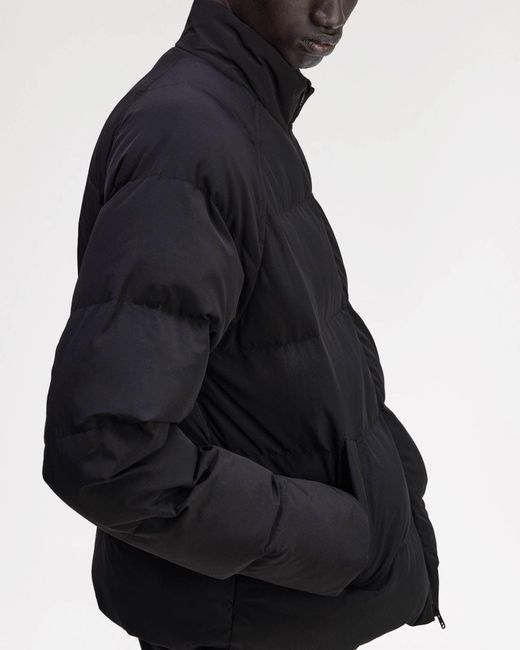 Fred Perry Blue Raglan Sleeve Padded Jacket for men