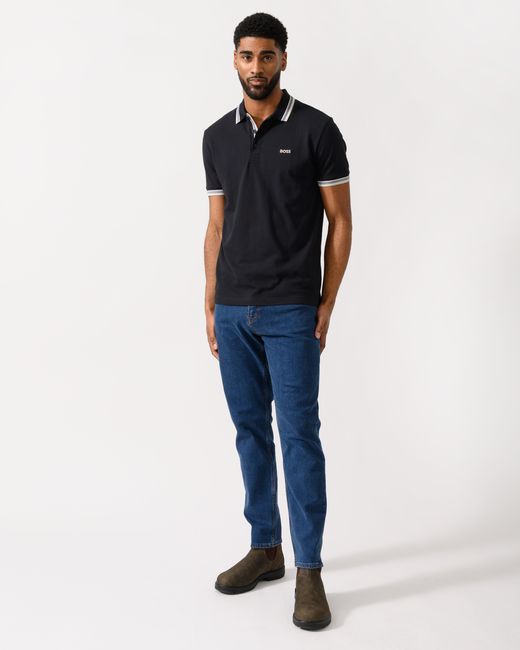 Boss Black Paddy Cotton-Piqué Polo Shirt With Contrast Logo for men