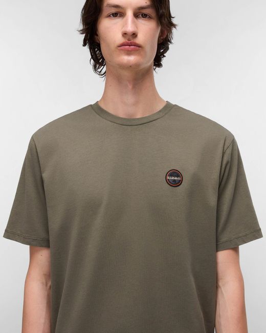 Napapijri Green Badge Short Sleeve T-Shirt for men