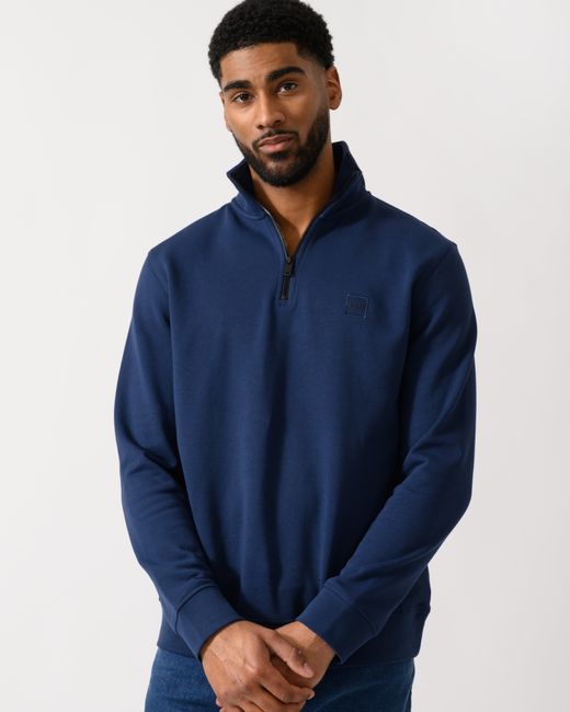 Boss Blue Zetrust 1/4 Zip Sweatshirt for men