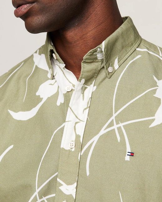 Tommy Hilfiger Green Large Tropical Print Shirt for men