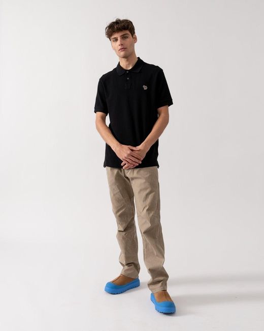 Paul Smith Black Ps Organic Cotton Zebra Logo Polo Shirt for men