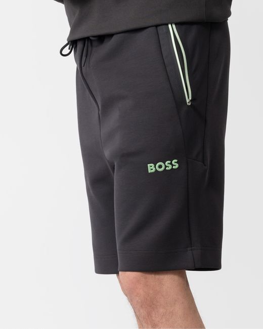 Boss Blue Headlo 1 Cotton-blend Shorts With 3d-moulded Logo for men