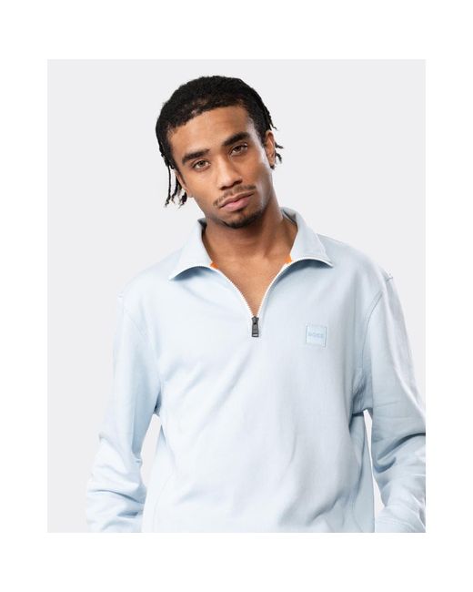 BOSS by HUGO BOSS Boss Zetrust 1/4 Zip Sweatshirt in Blue for Men | Lyst  Canada
