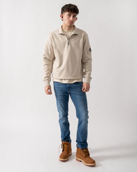 Moose Knuckles Natural Hartsfield 1/4 Zip Sweatshirt for men