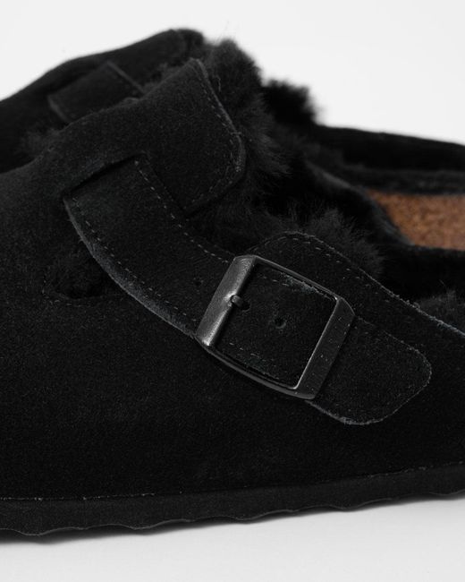 Birkenstock Black Boston Sheepskin Clogs, Size: Uk 5
