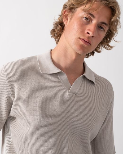 Boss Gray Aravolo Short Sleeve Knit Polo Shirt for men