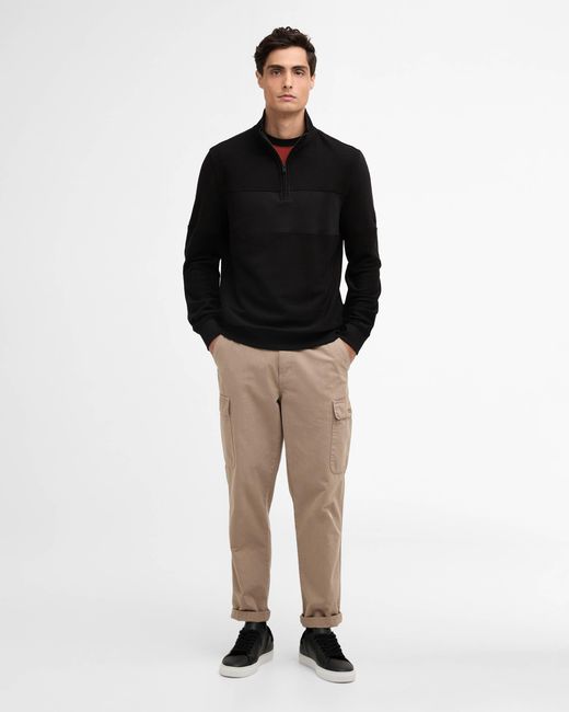 Barbour Black Kaspian Half Zip Sweatshirt for men