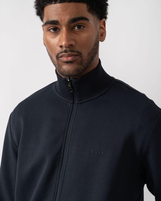 Boss Blue Skaz Full Zip Funnel Neck Sweatshirt for men