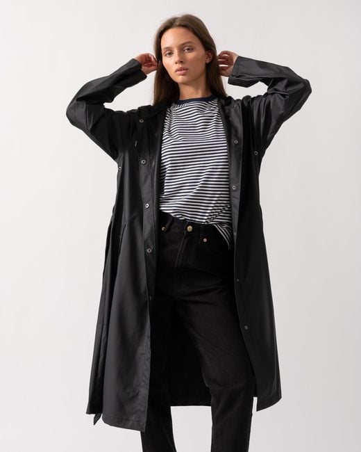 Rains White A-line Longer Jacket