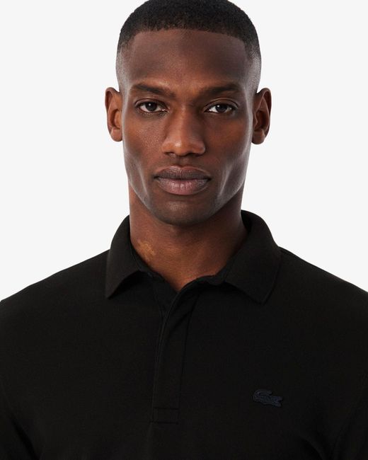 Lacoste Black Smart Paris Stretch Cotton Polo Shirt for men