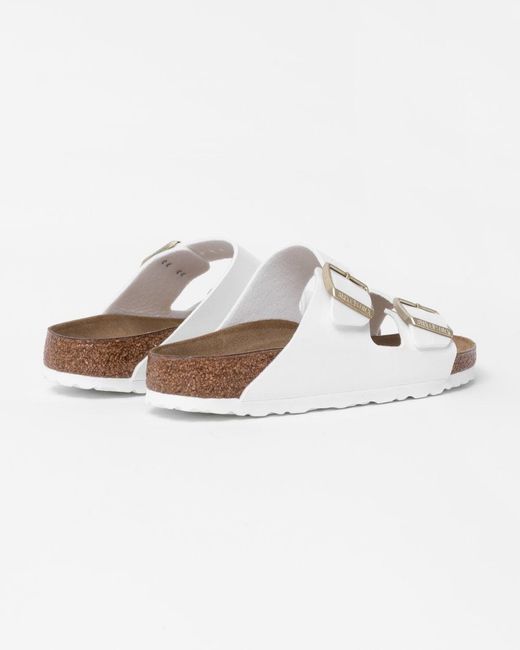 Birkenstock White Arizona Birko-Flor Sandals, Size: Uk 5.5