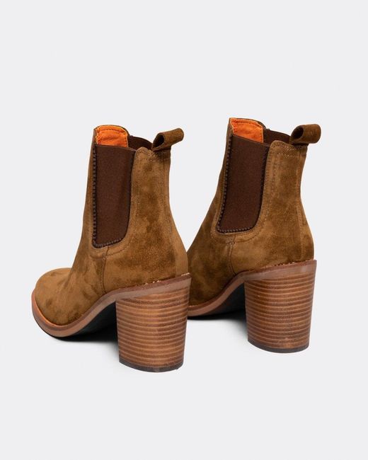 Penelope Chilvers Brown Paloma Suede Heeled Chelsea Boots