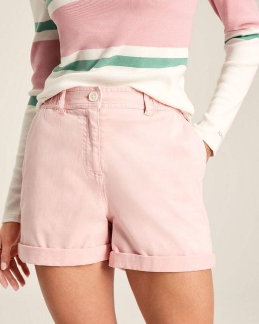Joules Pink Elastic Waist Chino Shorts