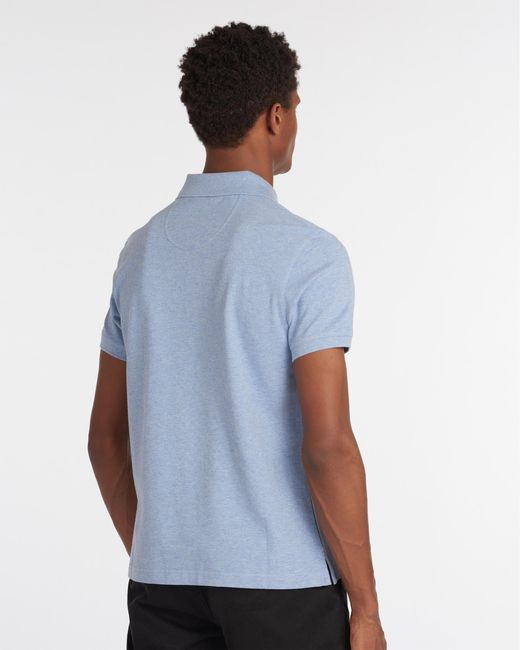 Barbour Blue Tartan Pique Polo for men