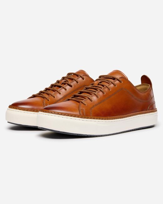 Oliver Sweeney Brown Lopes Leather Cupsole Trainers for men