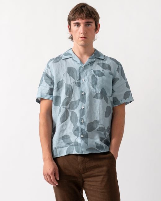 Oliver Sweeney Gray Marvao Linen Shirt for men