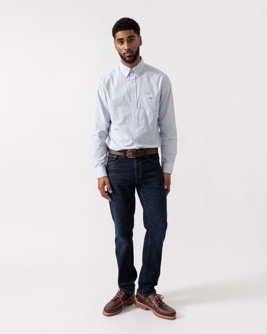Gant Blue Regular Fit Classic Poplin Gingham Shirt for men