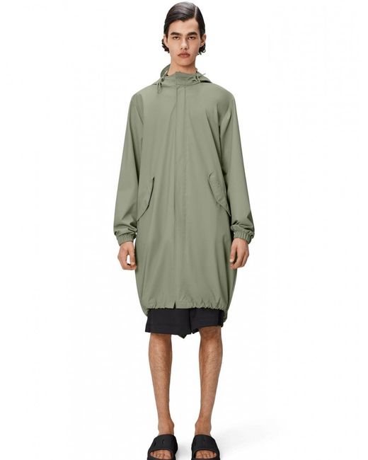 Rains Green Fishtail Parka