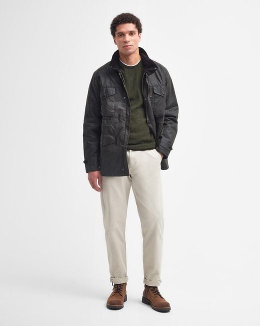 Barbour Gray Sapper Wax Jacket for men