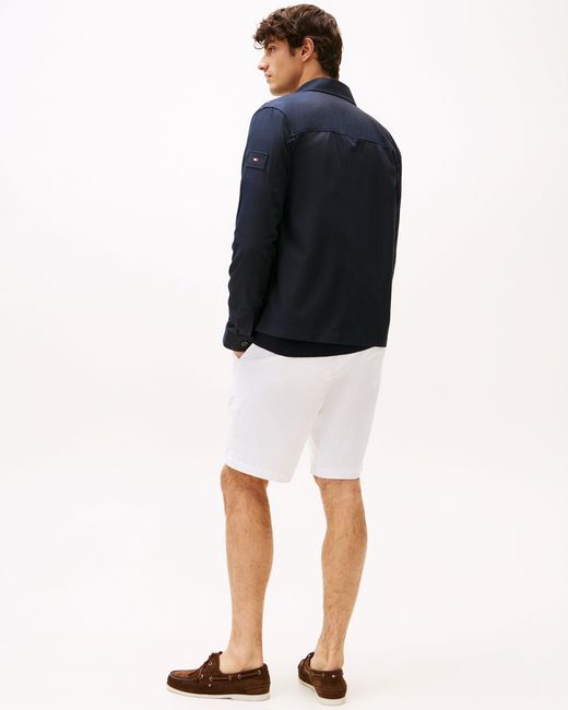 Tommy Hilfiger Blue Flag Embroidery Twill Shirt Jacket for men