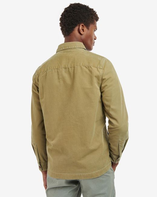 Barbour Green Washed Overshirt for men
