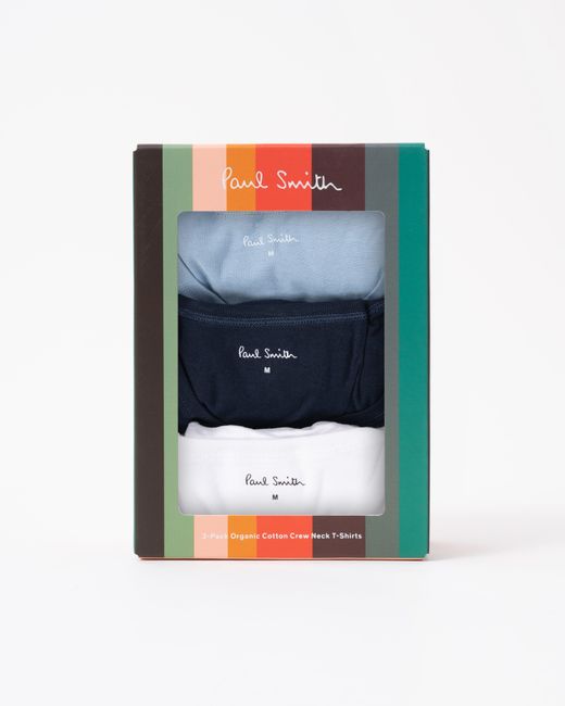 Paul Smith Blue 3 Pack Script Logo T-Shirts for men