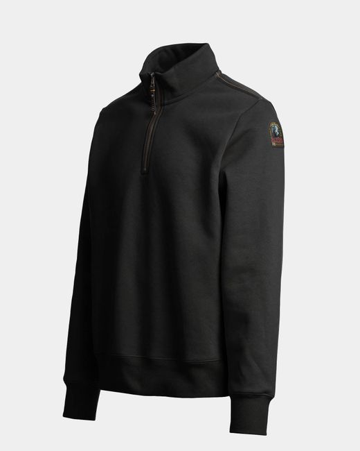 Parajumpers Black Broad Peak Quarter Zip Sweatshirt for men