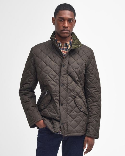 Barbour Gray Chelsea Sportsquilt Jacket for men