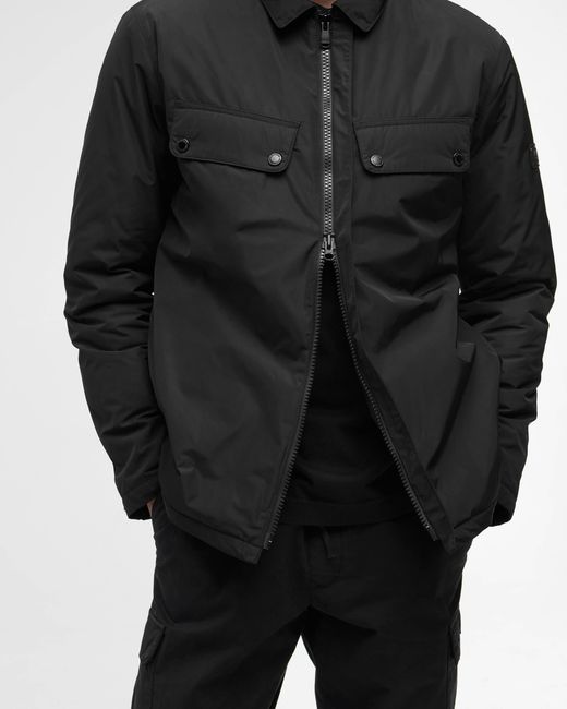 Barbour Black Padded Ariel Shirt Jacket for men